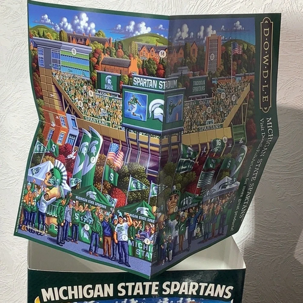 DOWDLE NEW - 100pc Puzzle - 16” x 20” when finished - Michigan State SPARTANS
